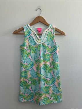 Lilly Pulitzer Girls Mini Harper Shift Dress Urchin‎ Pink Vitamin Sea Size 8-10